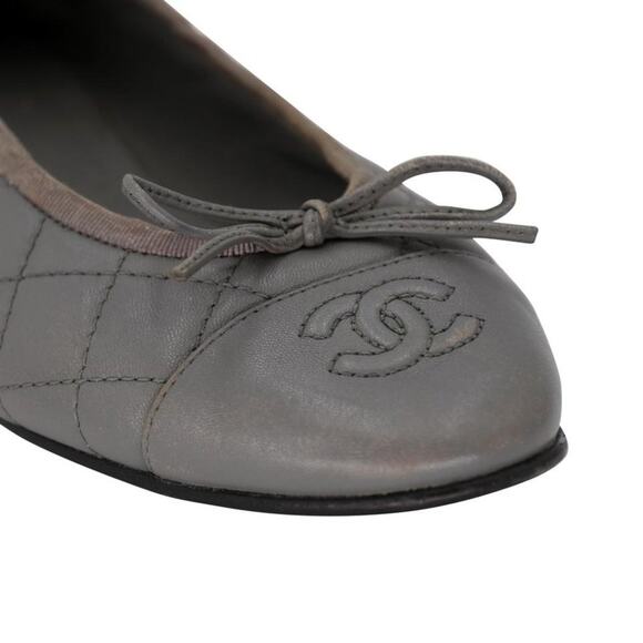 Chanel Ballet 36C Quilted Leather Cap-toe Flats CC-S0207P-C027 - Picture 7 of 11